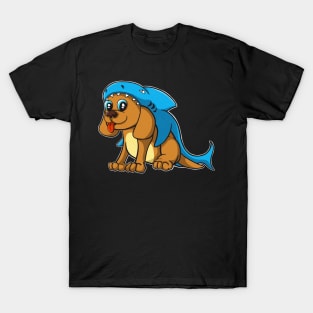 Cute Dog In Shark Costume Funny Kids T-Shirt